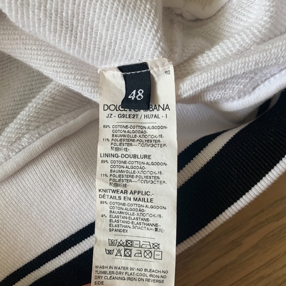 Dolce & Gabbana Men's White Logo Hoodie Sz 48 - Picture 13 of 15